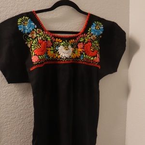 Mexican Floral embroidered Top